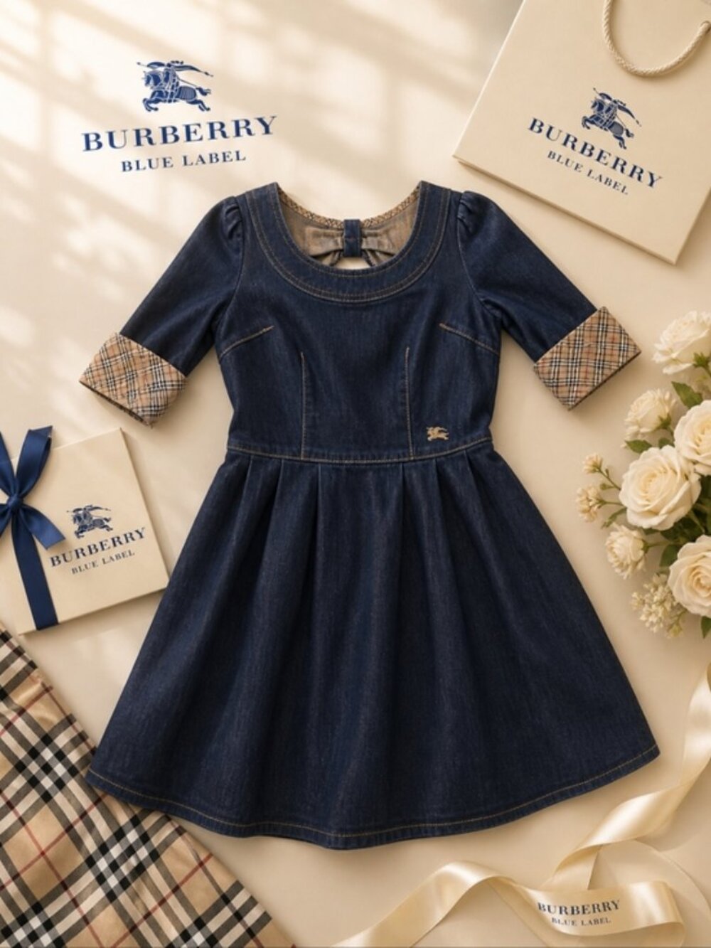 Burberry Blue Label Denim Dress Size 38 (S/M) – Excellent Pre-Owned Condition - Picture 1 of 15